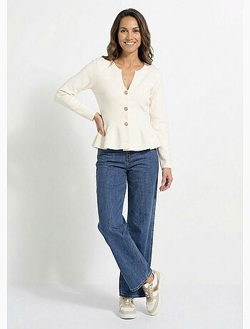 Chaleco peplum con botones metálicos - AFIBEL