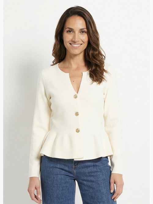 Chaleco peplum con botones metálicos - AFIBEL - Kiabi