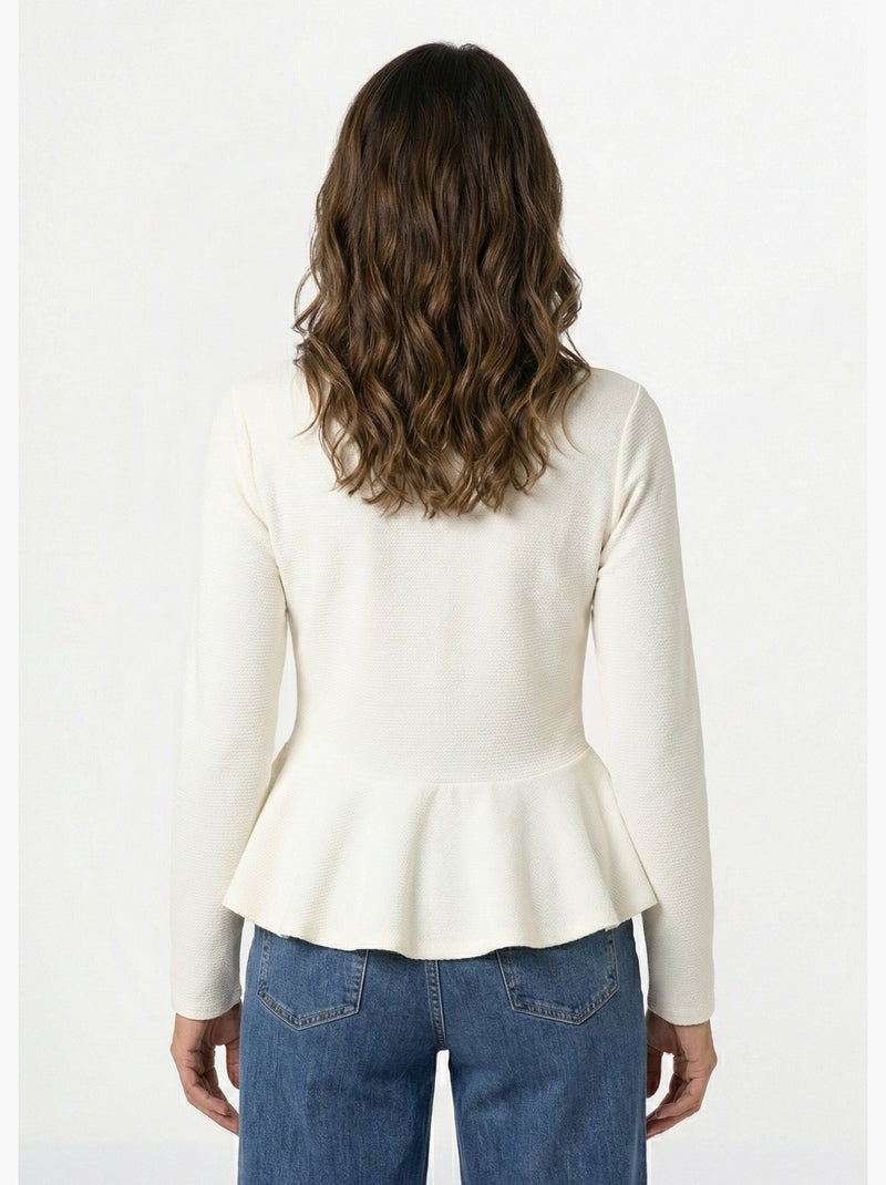Chaleco peplum con botones metálicos - AFIBEL Crudo - Kiabi