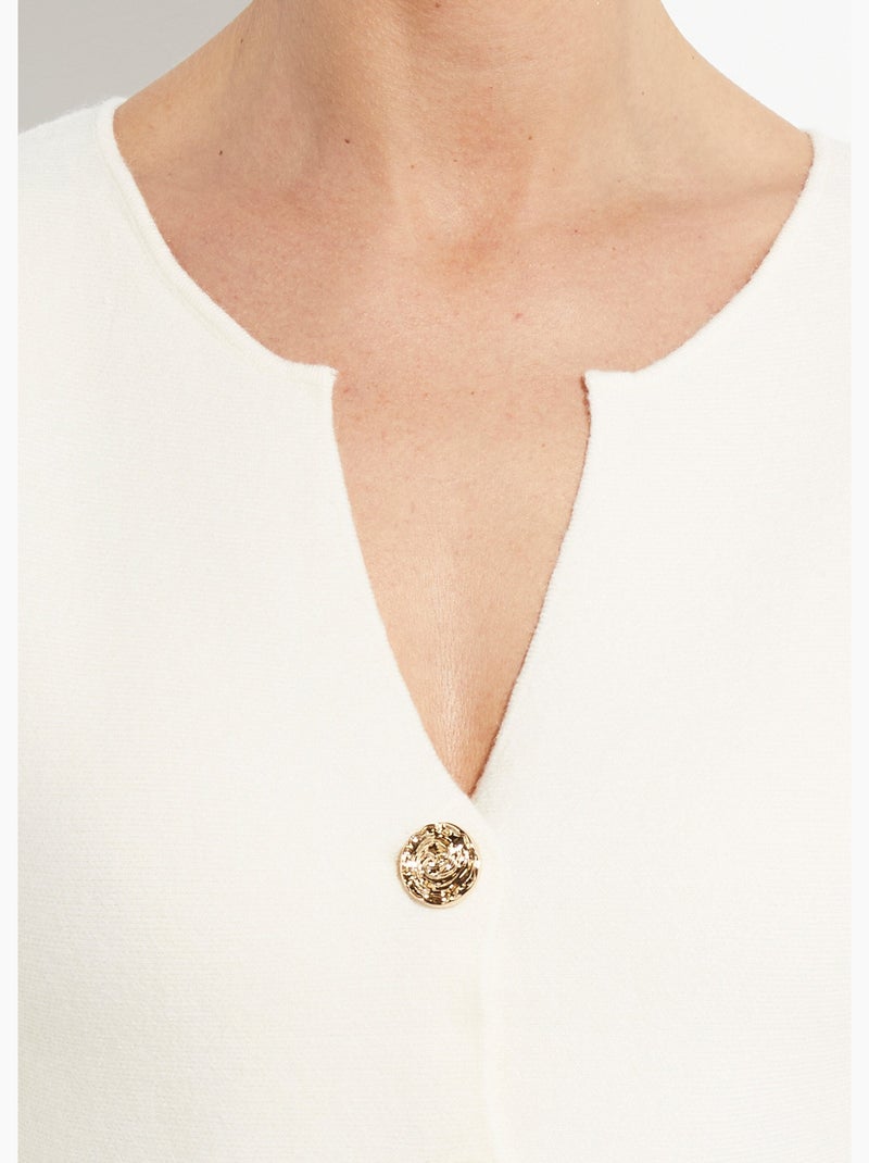 Chaleco peplum con botones metálicos - AFIBEL Crudo - Kiabi