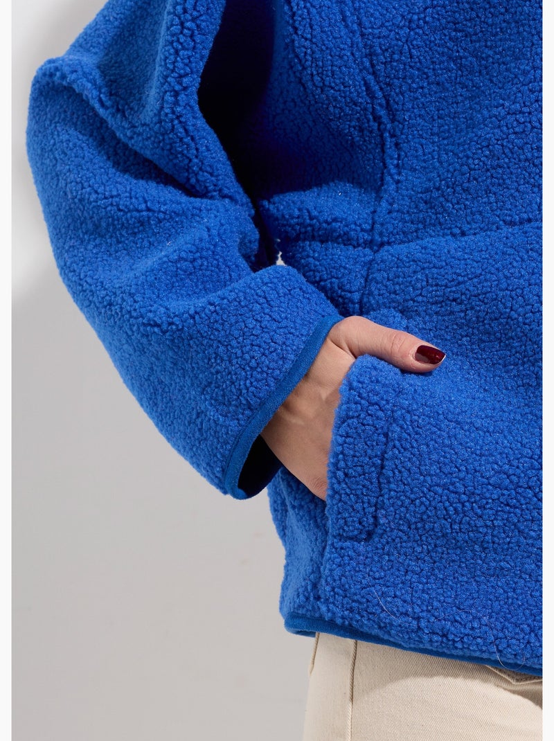Chaleco polar cálido con cremallera y cuello alto. - afibel Azul eléctrico - Kiabi