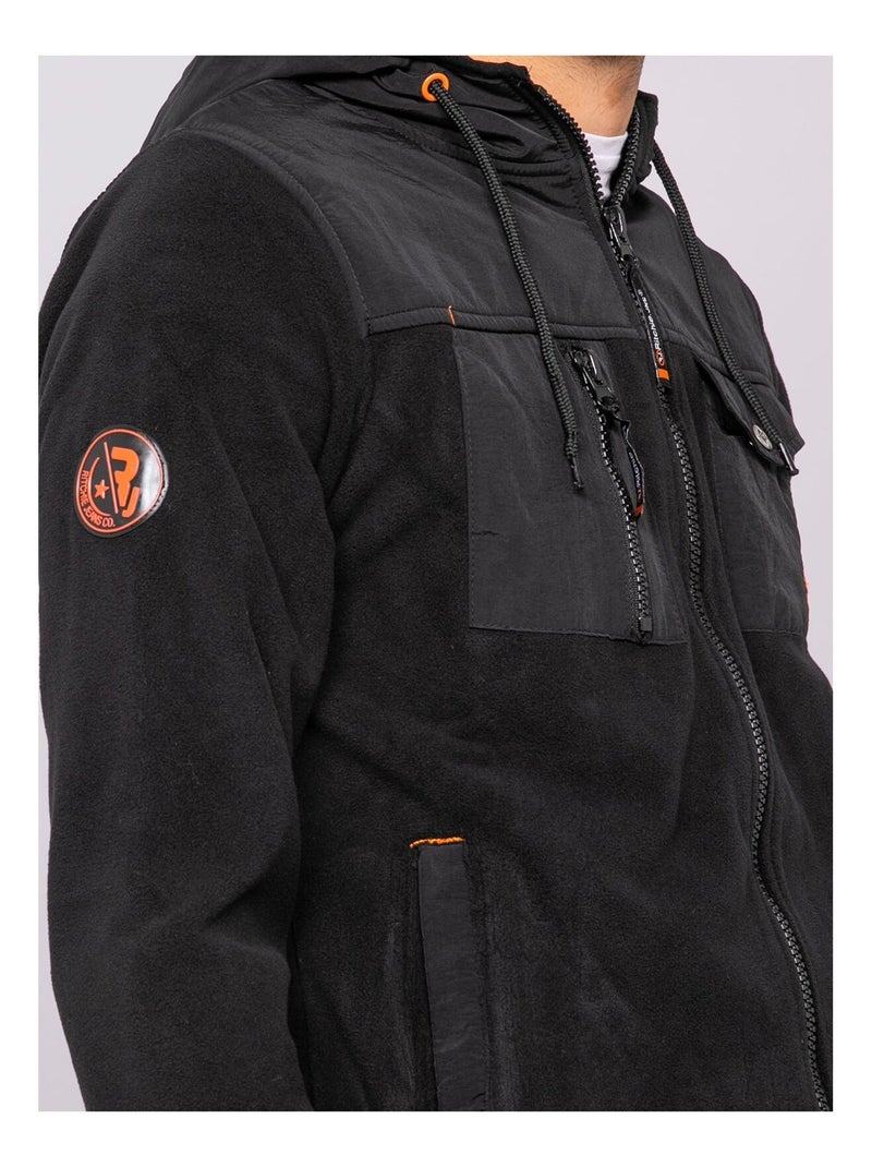 Chaleco polar con capucha y cremallera ZIGGY Negro - Kiabi