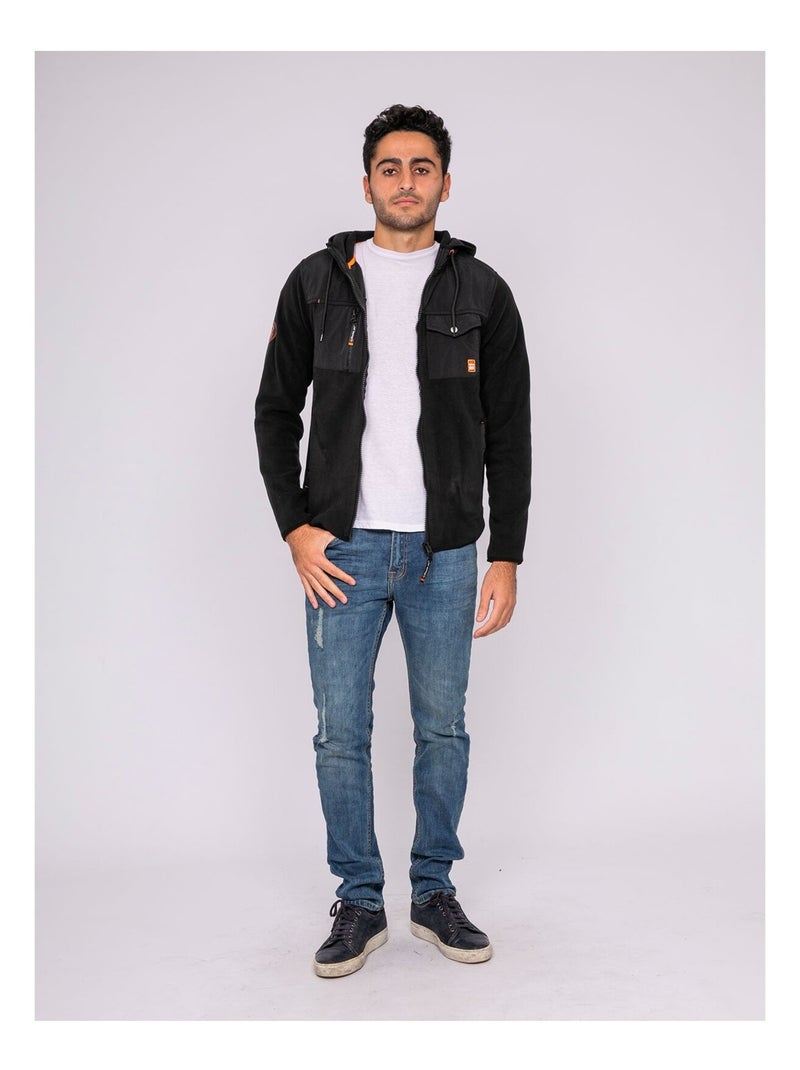 Chaleco polar con capucha y cremallera ZIGGY Negro - Kiabi