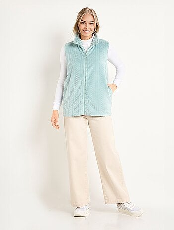 Chaleco polar sin mangas con cremallera y tacto suave - Afibel