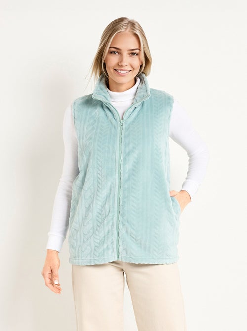 Chaleco polar sin mangas con cremallera y tacto suave - Afibel - Kiabi