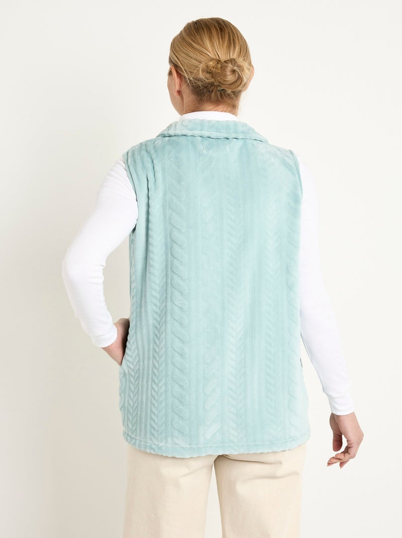Chaleco polar sin mangas con cremallera y tacto suave - Afibel Verde - Kiabi