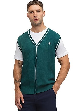 Chaleco punto golf cuello de pico hombre golf hombre carnoustie teal