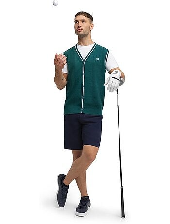 Chaleco punto golf cuello de pico hombre golf hombre carnoustie teal