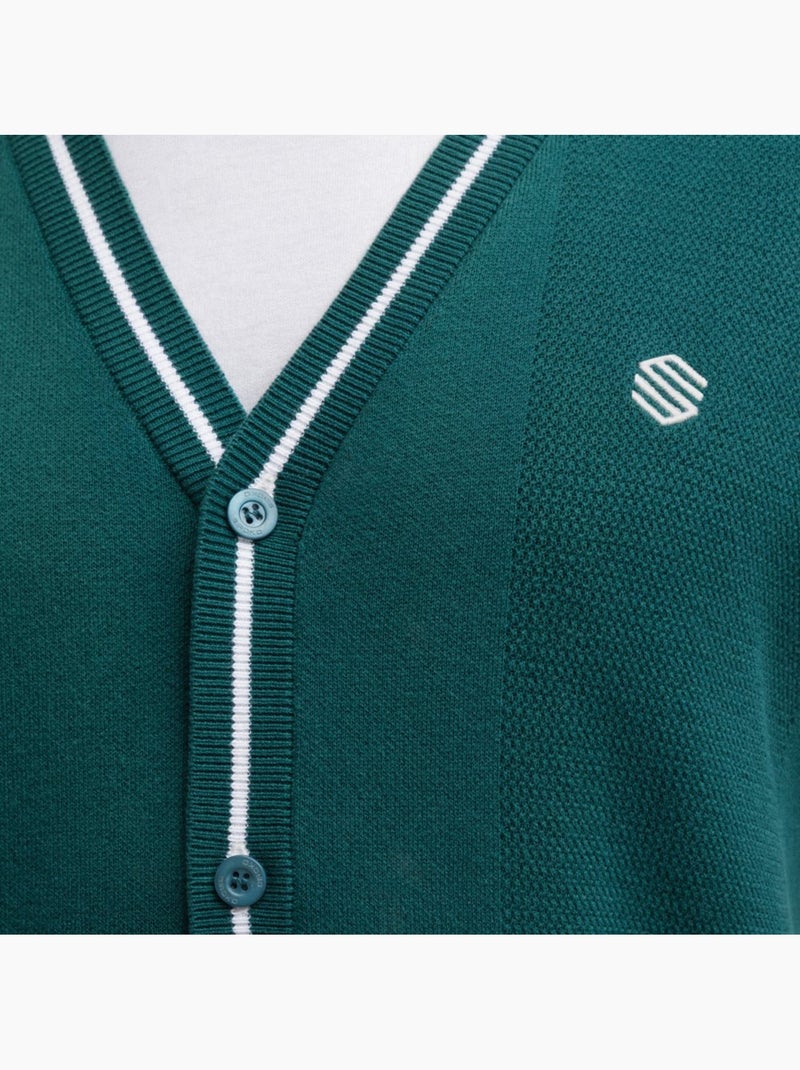 Chaleco punto golf cuello de pico hombre golf hombre carnoustie teal Verde - Kiabi