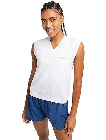 Chaleco punto tenis cuello de pico mujer tenis mujer smash