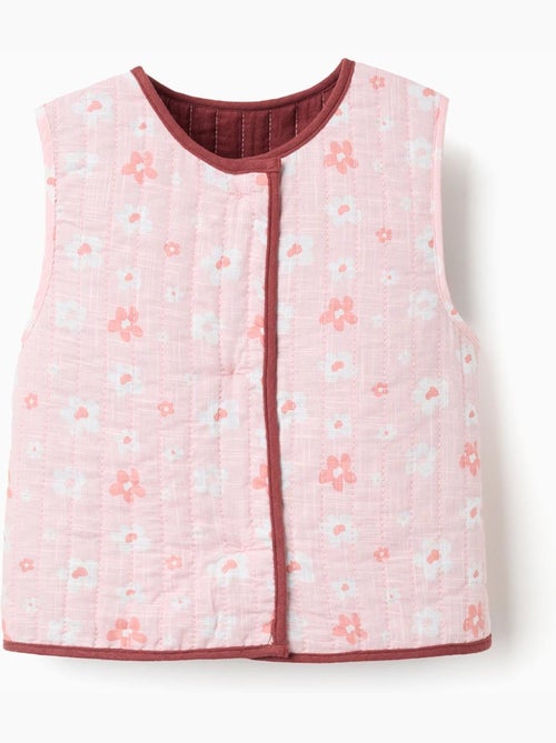 Chaleco reversible acolchado y con motivo floral - Kiabi