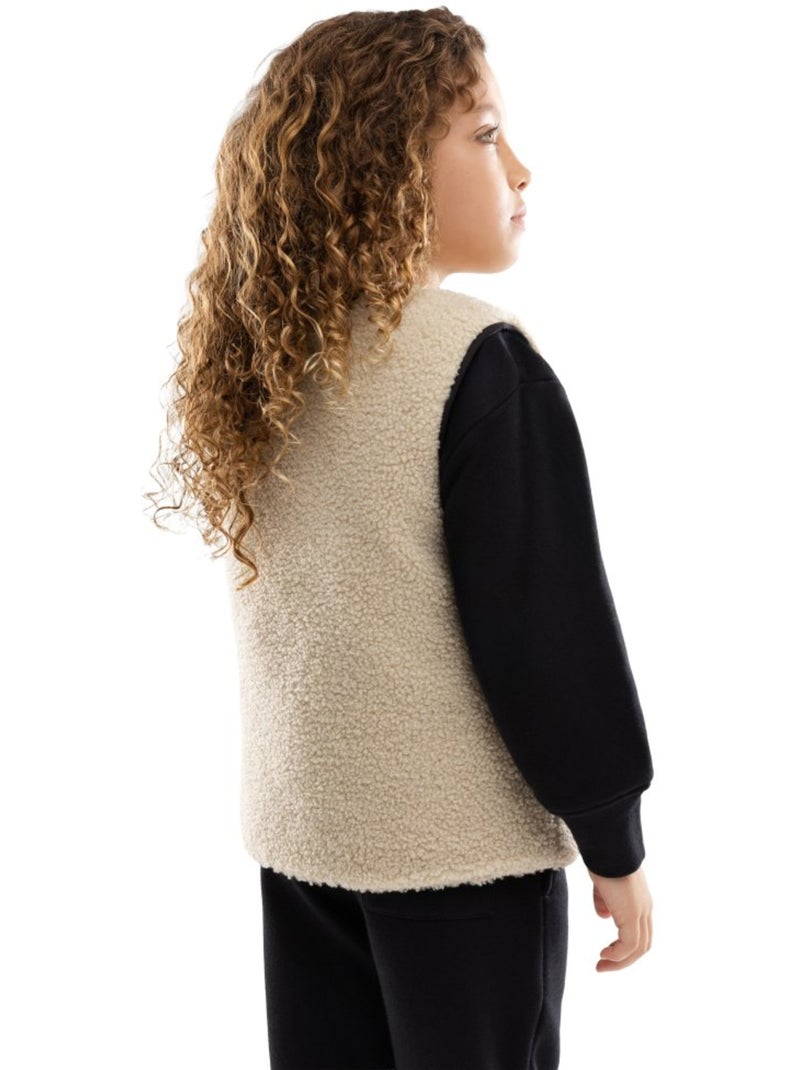 Chaleco reversible de sherpa y acolchado niña lifestyle niños y niñas tiny-g Negro - Kiabi