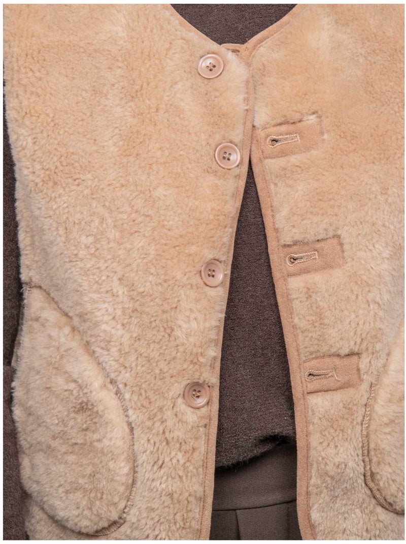 Chaleco reversible efecto borreguito upokia Beige - Kiabi