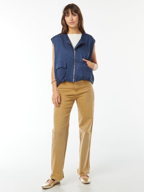 Chaleco satinado con cremallera - Kiabi