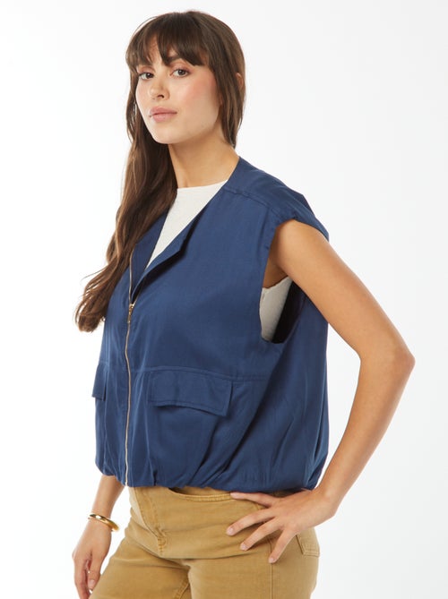 Chaleco satinado con cremallera - Kiabi