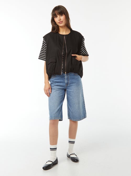 Chaleco satinado con cremallera - Kiabi