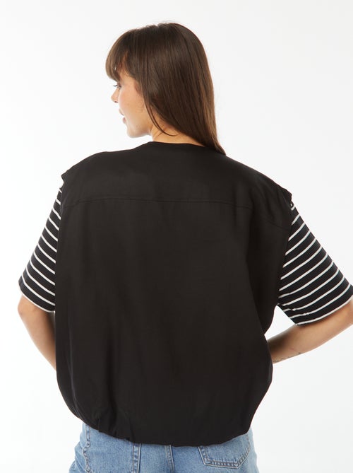 Chaleco satinado con cremallera - Kiabi