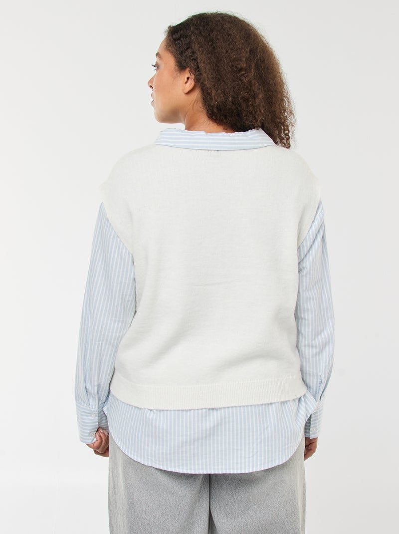 Chaleco sin mangas abotonado Beige - Kiabi