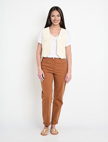 Chaleco sin mangas con bordados y perlas - AFIBEL