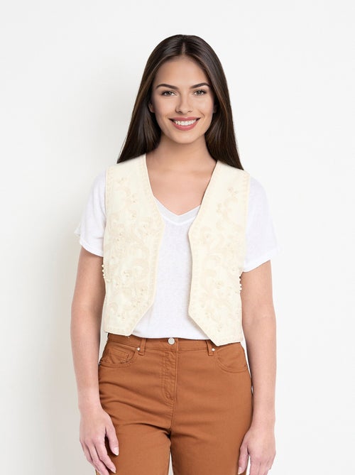 Chaleco sin mangas con bordados y perlas - AFIBEL - Kiabi