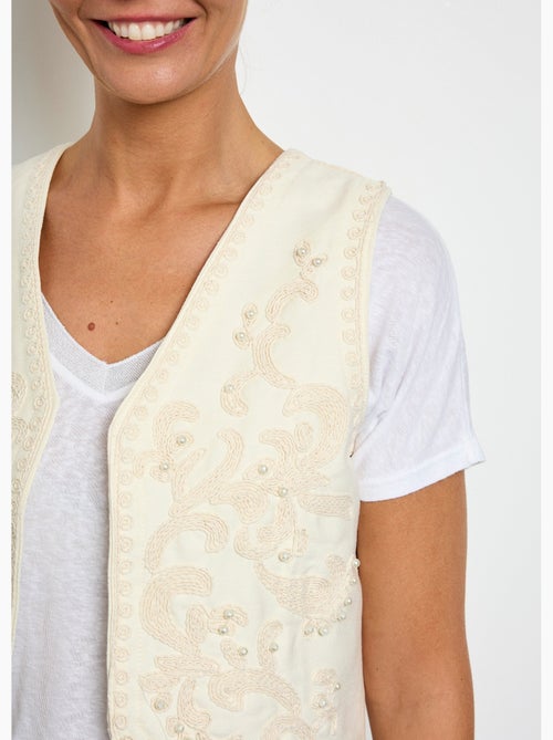 Chaleco sin mangas con bordados y perlas - AFIBEL - Kiabi