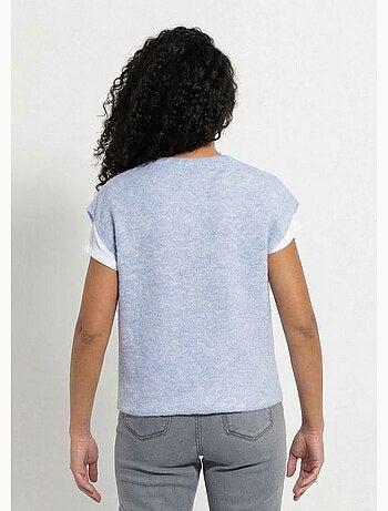 Chaleco sin mangas con botones dorados y punto bouclé - Afibel