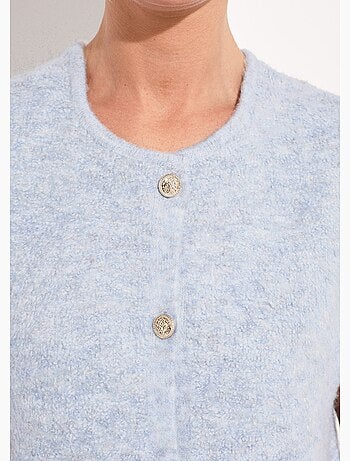 Chaleco sin mangas con botones dorados y punto bouclé - Afibel