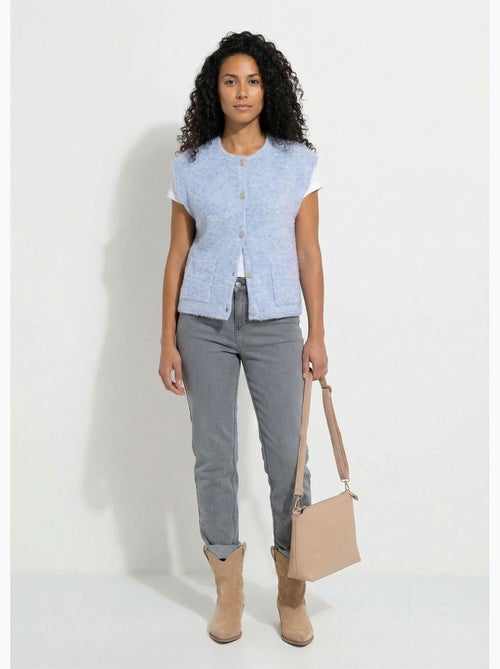 Chaleco sin mangas con botones dorados y punto bouclé - Afibel - Kiabi