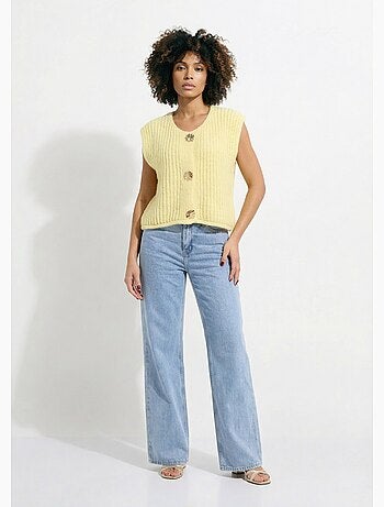 Chaleco sin mangas con botones joya - AFIBEL