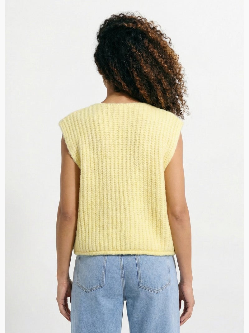 Chaleco sin mangas con botones joya - AFIBEL Amarillo - Kiabi