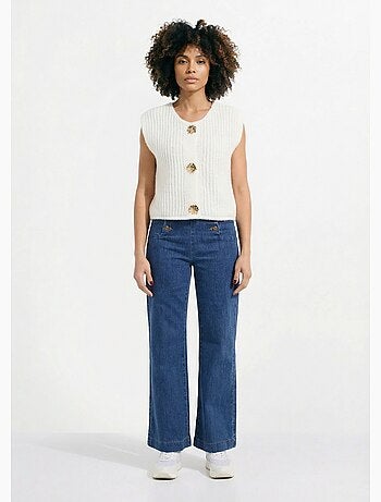 Chaleco sin mangas con botones joya - AFIBEL