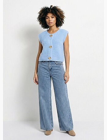 Chaleco sin mangas con botones joya - AFIBEL