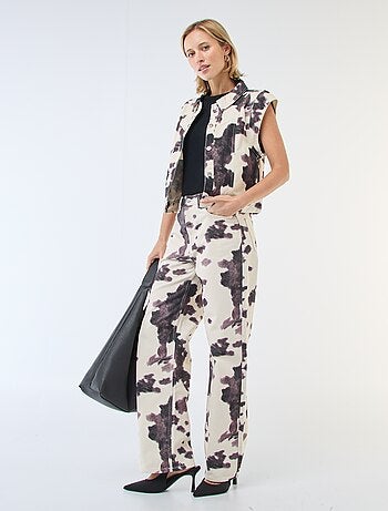 Chaleco sin mangas con estampado de vaca