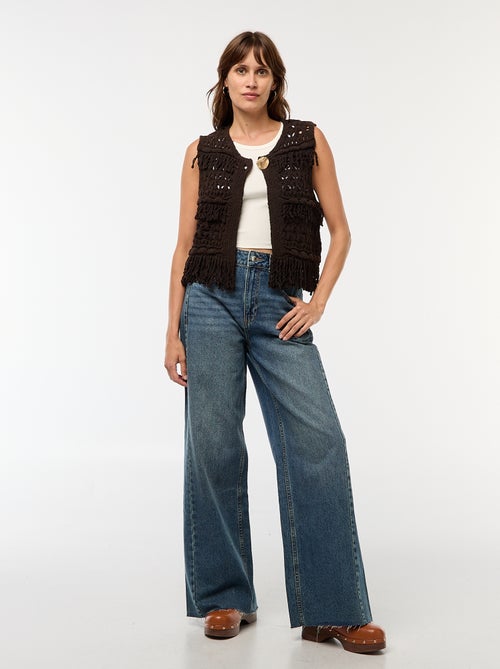 Chaleco sin mangas con flecos - Kiabi