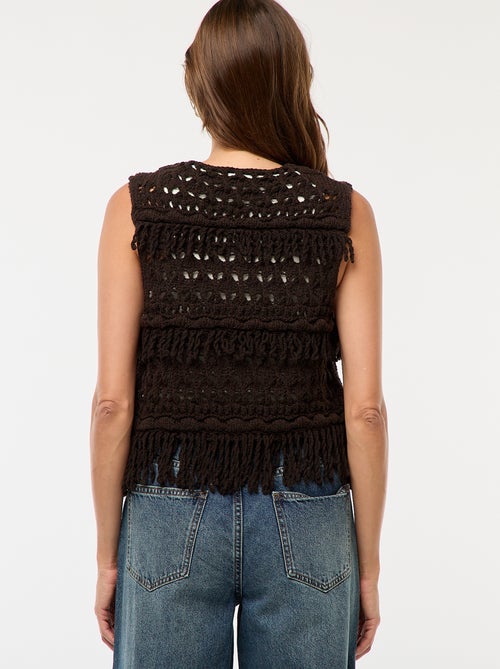 Chaleco sin mangas con flecos - Kiabi