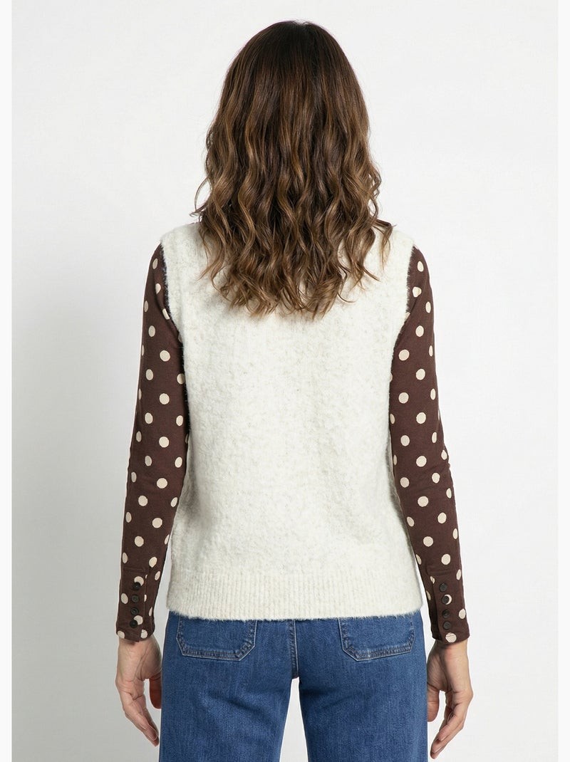 Chaleco sin mangas con lana y alpaca - AFIBEL Beige - Kiabi