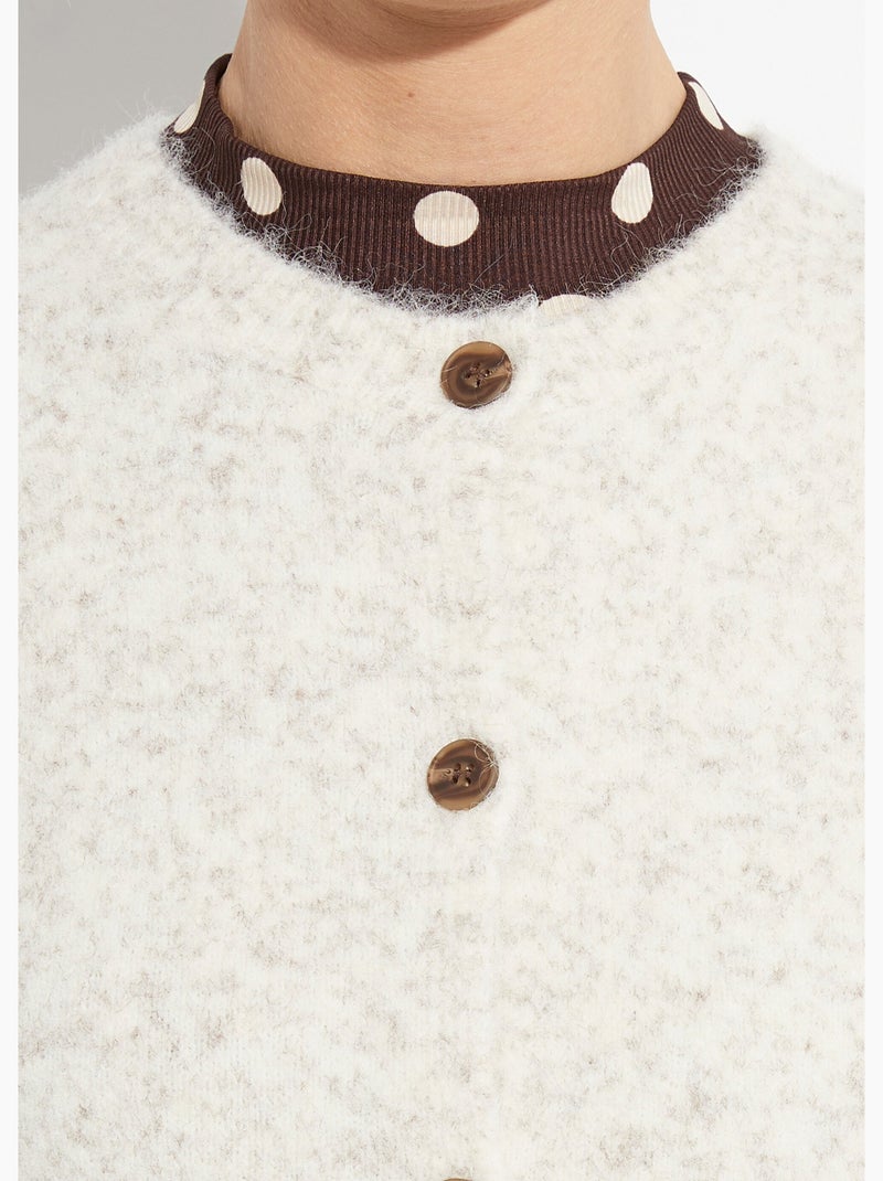 Chaleco sin mangas con lana y alpaca - AFIBEL Beige - Kiabi