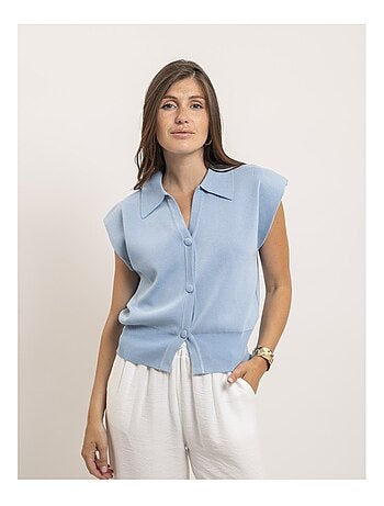 Chaleco sin mangas cuello polo FARDA