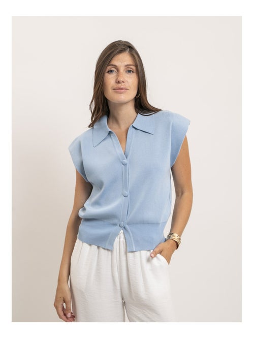 Chaleco sin mangas cuello polo FARDA - Kiabi