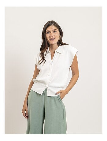 Chaleco sin mangas cuello polo FARDA