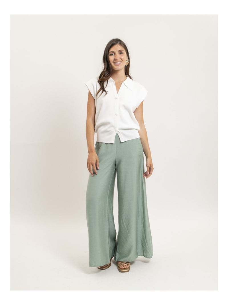 Chaleco sin mangas cuello polo FARDA Blanco - Kiabi