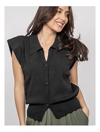 Chaleco sin mangas cuello polo FARDA
