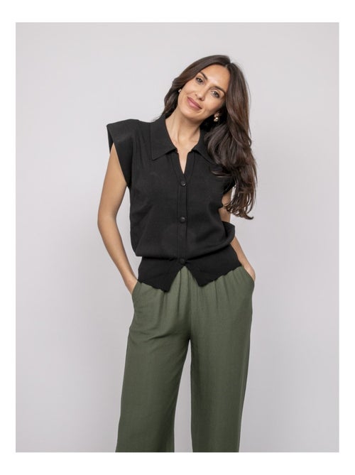 Chaleco sin mangas cuello polo FARDA - Kiabi