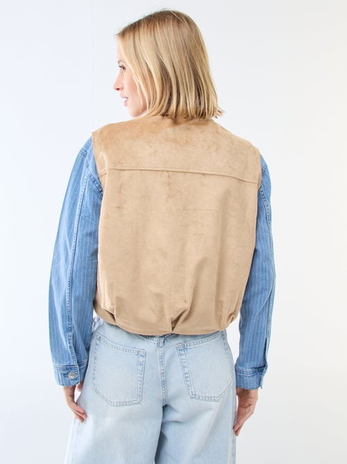 Chaleco sin mangas de ante sintético - Kiabi