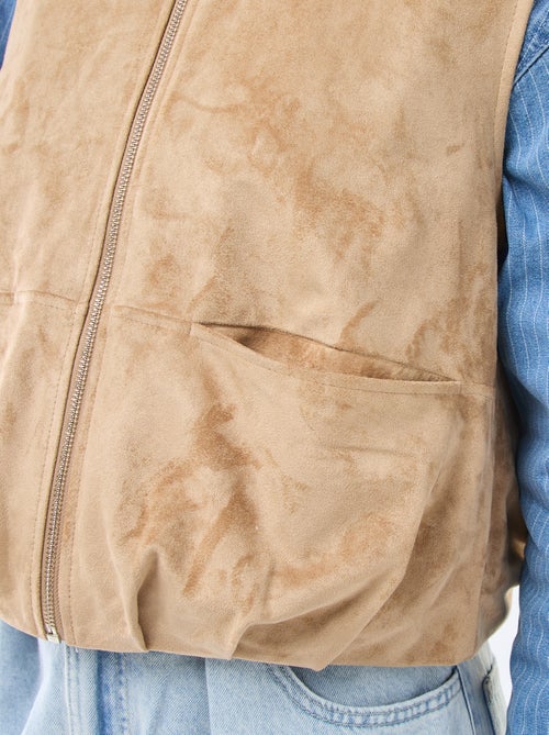 Chaleco sin mangas de ante sintético - Kiabi