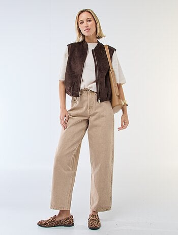 Chaleco sin mangas de ante sintético