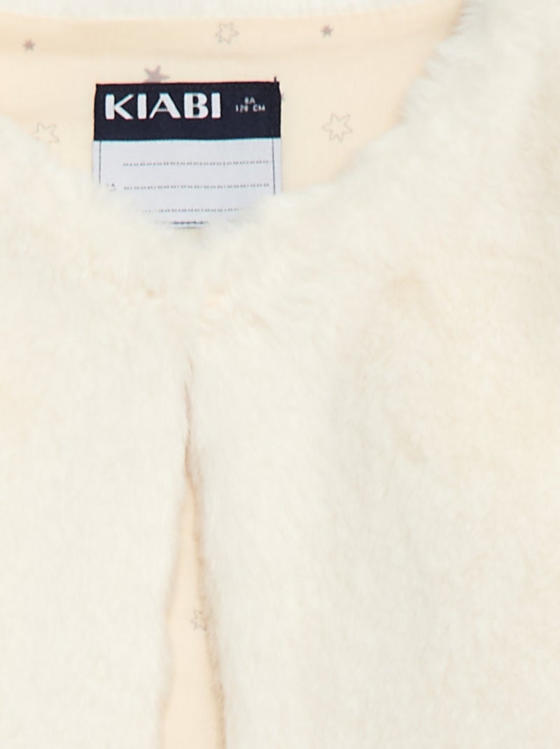Chaleco sin mangas de piel sintética Blanco - Kiabi