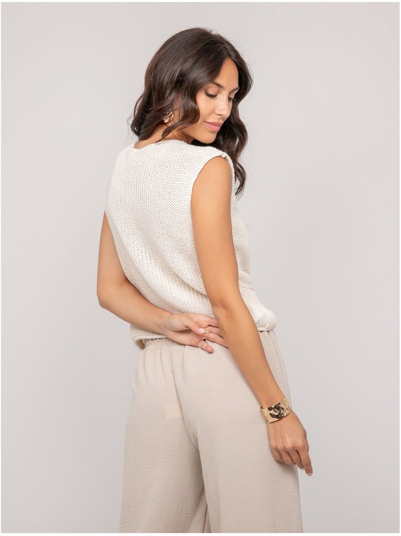 Chaleco sin mangas de punto KOLZA Crudo - Kiabi