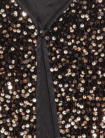 Chaleco sin mangas de terciopelo con lentejuelas