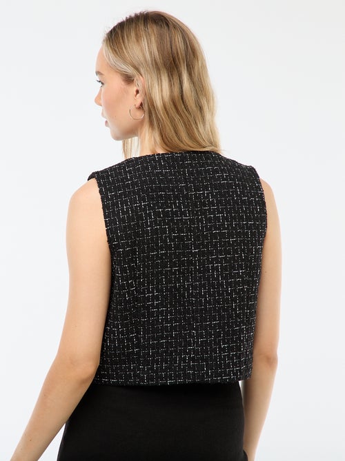 Chaleco sin mangas de tweed con botones fantasía - Kiabi